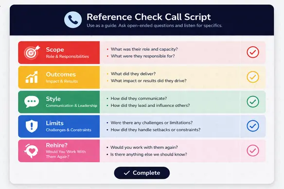 Fractional CTO Reference Check Call Script